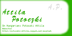 attila potoczki business card